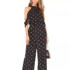 1. State Black Polka Dot Halter Wide-Leg Jumpsuit